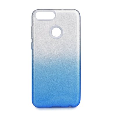 ^ Shine Case Glitzer Blink Schutz Ombre Handy Cover Etui Huawei Y7 2018 Blau 