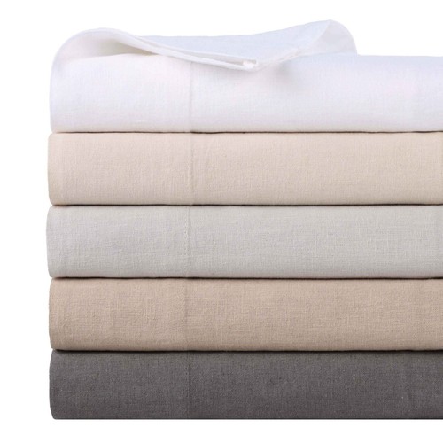 Cotton Linen Blend Deep Pocket Solid Lightweight Deep Pocketed Bed Sheet Set - Picture 3 of 39