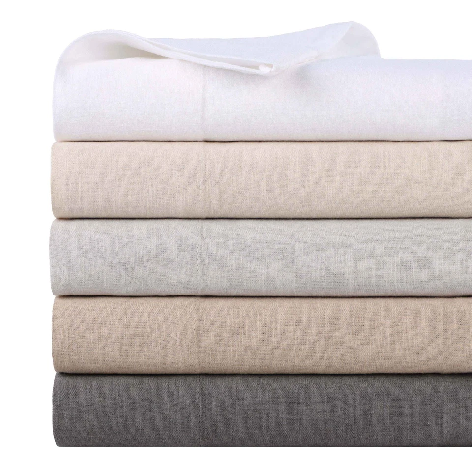 Cotton Linen Blend Deep Pocket Solid Lightweight Deep Pocketed Bed Sheet Set - Image 3 of 4