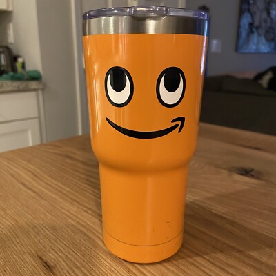 RARE Amazon Peccy Tumbler Exclusive Ora Travel Mug 18oz Smiley Face w/ Lock Lid