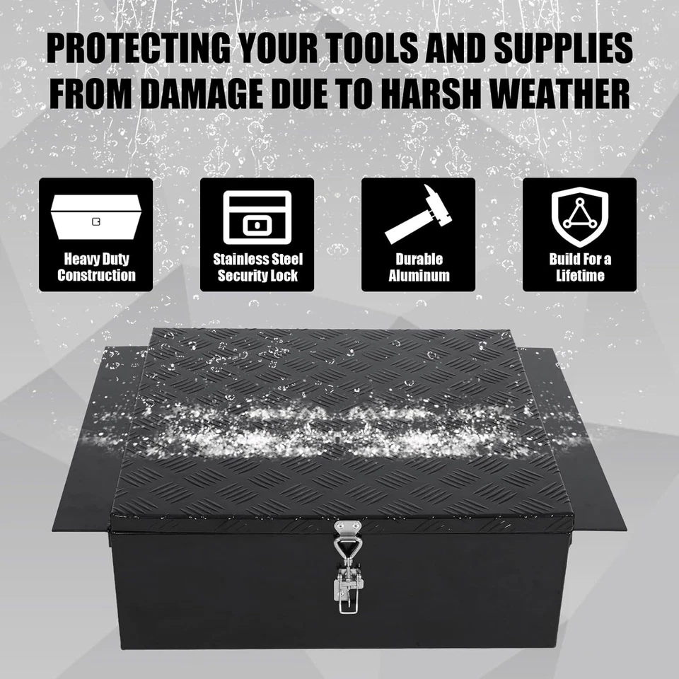 Caja de herramientas de almacenamiento de rieles de marco de camión de 30"X22"X9" Heay Duty con pestillo ajustable Foto 4 de 4