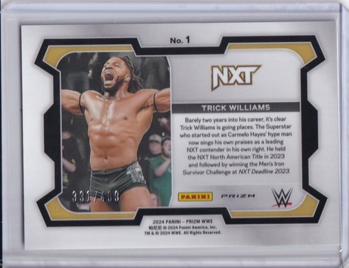 Trick Williams - 2024 Panini Prizm WWE - Silver Pulsar #1 - /499 - NXT - Picture 2 of 2