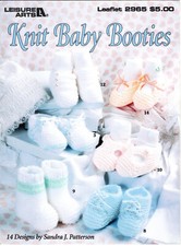 "Knit Baby Booties" 1997 Leisure Arts Leaflet 2965 14 Designs