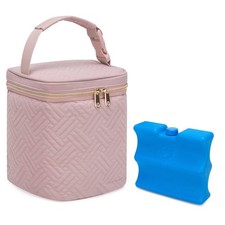Breastmilk Cooler Bag Insulated Baby Bottle Bag Fits 4 Bottles 9 Ounce Pink