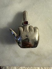 Chrome Talking Middle Finger Butane Jet Torch Lighter Saying F*** You USA Stock 