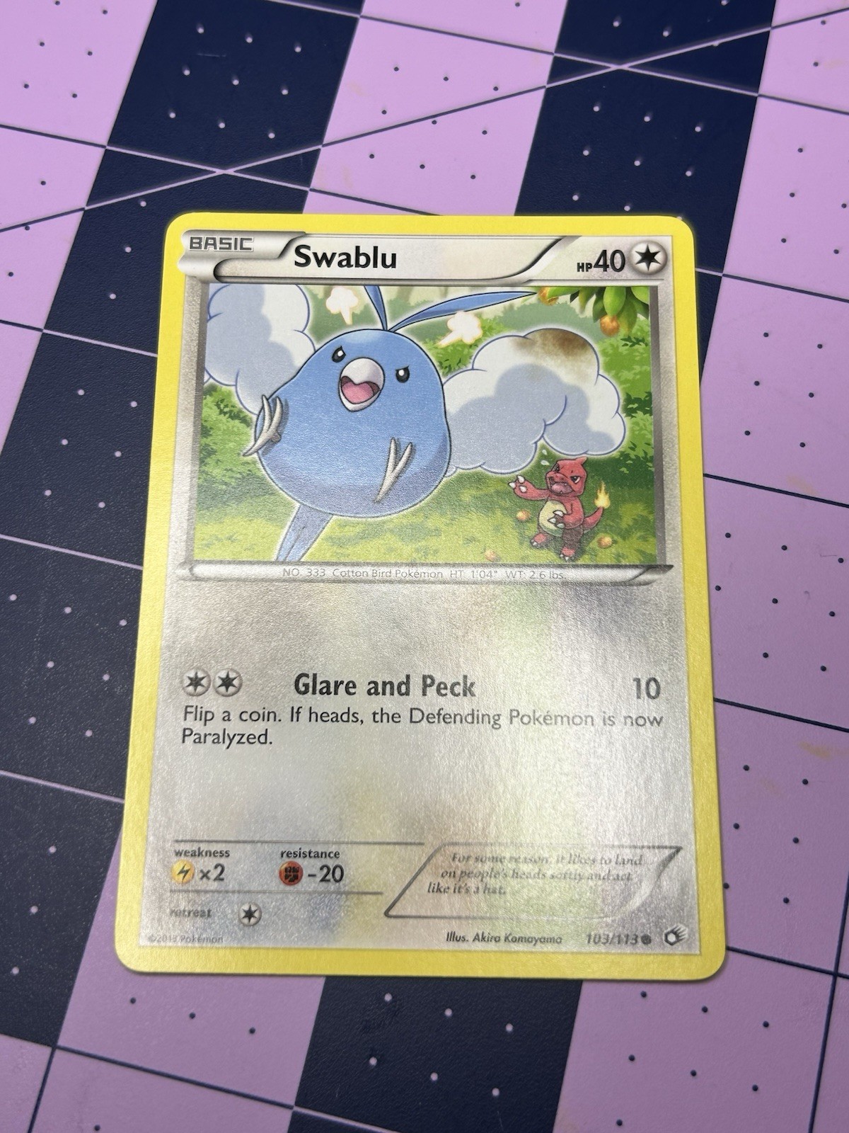 Pokémon TCG Swablu Legendary Treasures Regular Card 103/113 LP Condition
