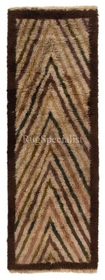 Contemporary Handmade Tulu Runner Rug for Corridor. Moroccan Design Hallway Rug