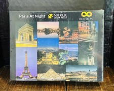 Paris At Night Eiffel Tower At Night 500 piece Puzzle New Sealed-Free Shipping