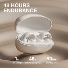 Clip-On Bluetooth 5.4 for Running & Gym – CE Certified, Sweatproof, Secure Fit