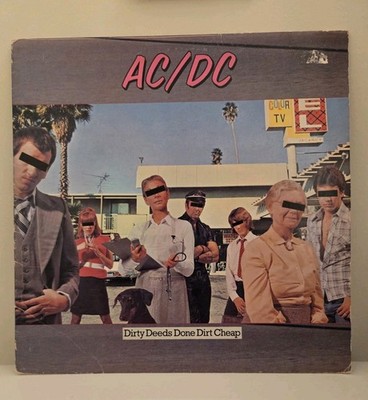 AC/DC DIRTY DEEDS DONE DIRT CHEAP 1976 ORIGINAL WRITING INSIDE SLEEVE