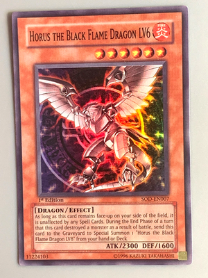 yugioh Horus the Black Flame Dragon LV6 SOD-EN007 1st Ed Super Near Mint |  eBay