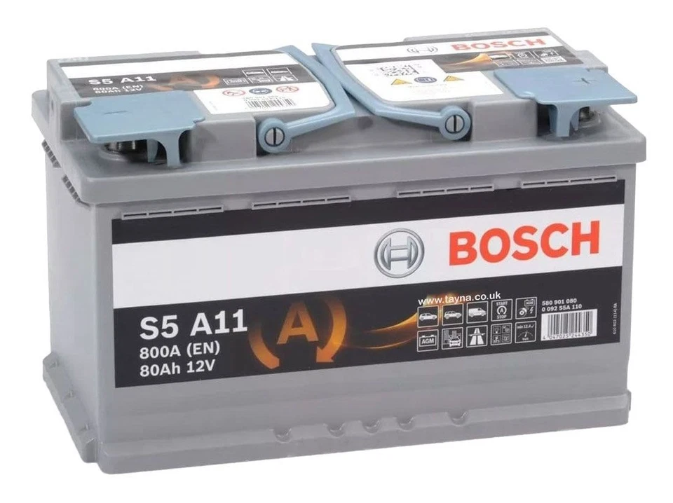 AGM Car Battery S5A11 Bosch 115 AGM 800A 80Ah 5Yr WTY 315x175x190 Start Stop - Image 2 of 4