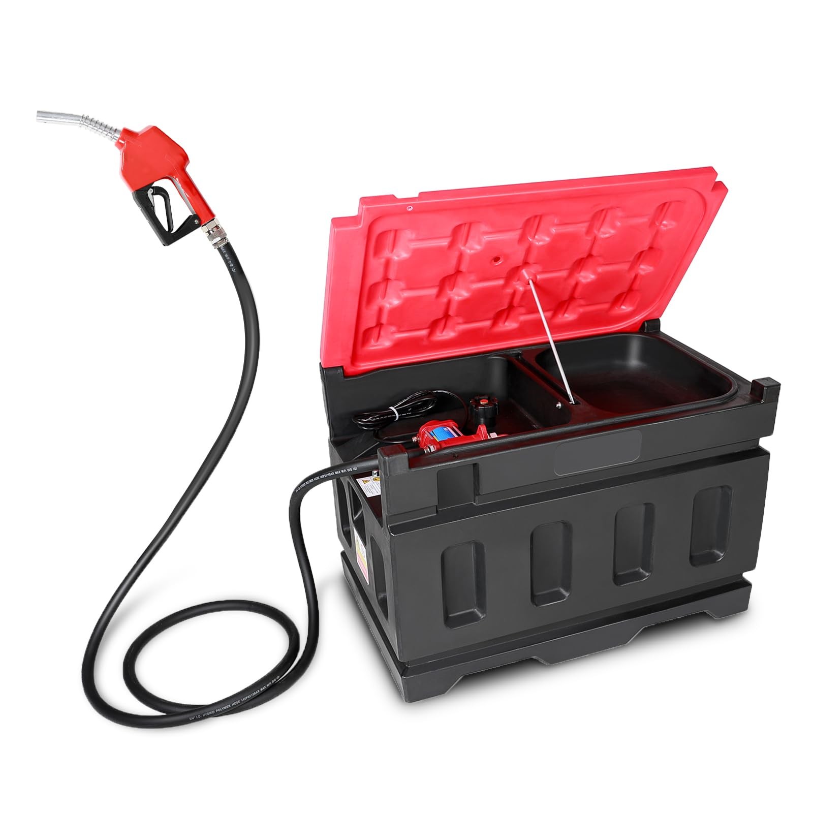 48 Gallon Portable Fuel Transfer Tank 10GPM 12V DC Pump Gas Diesel Dual Fuel
