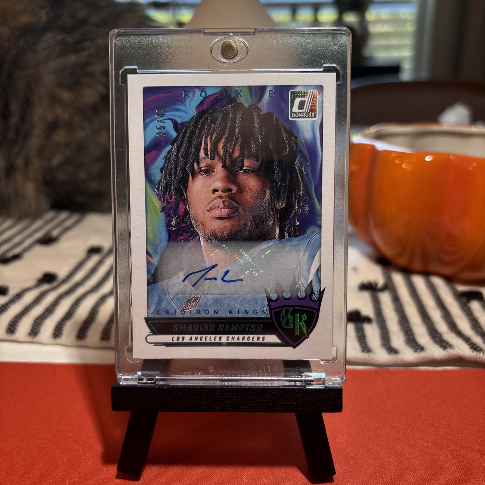 2025 Panini Donruss Omarion Hampton Gridiron Kings Auto RC /49