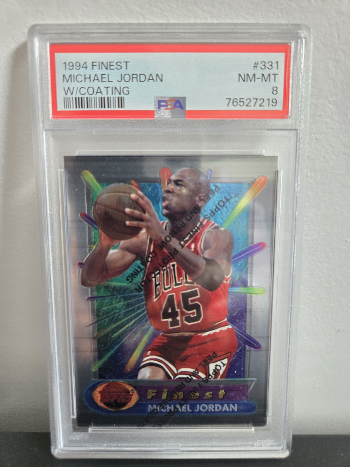 1994-95 Topps Finest - Michael Jordan #331 w/ coating #45 jersey