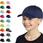 Kids Baseball Cap Plain Blank Solid Toddler Hats Polo Style Visor Adjustable