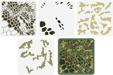 4 Pcs Layered Camo Stencils Template 11.8X11.8 Inch Hexagonal Camouflage Paintin