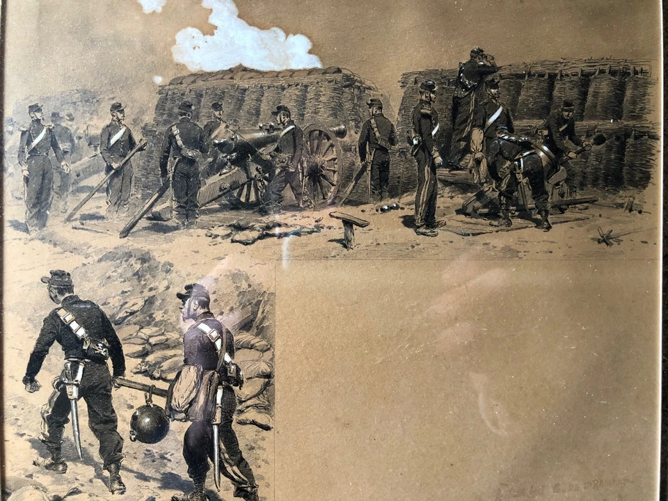 Dibujo Detalle Edouard Original. Firmado y fechado 1887 Foto 3 de 4