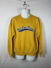 Vintage 90s UCSD UC San Diego Russell Athletic Yellow Crewneck Sweatshirt Sz XL