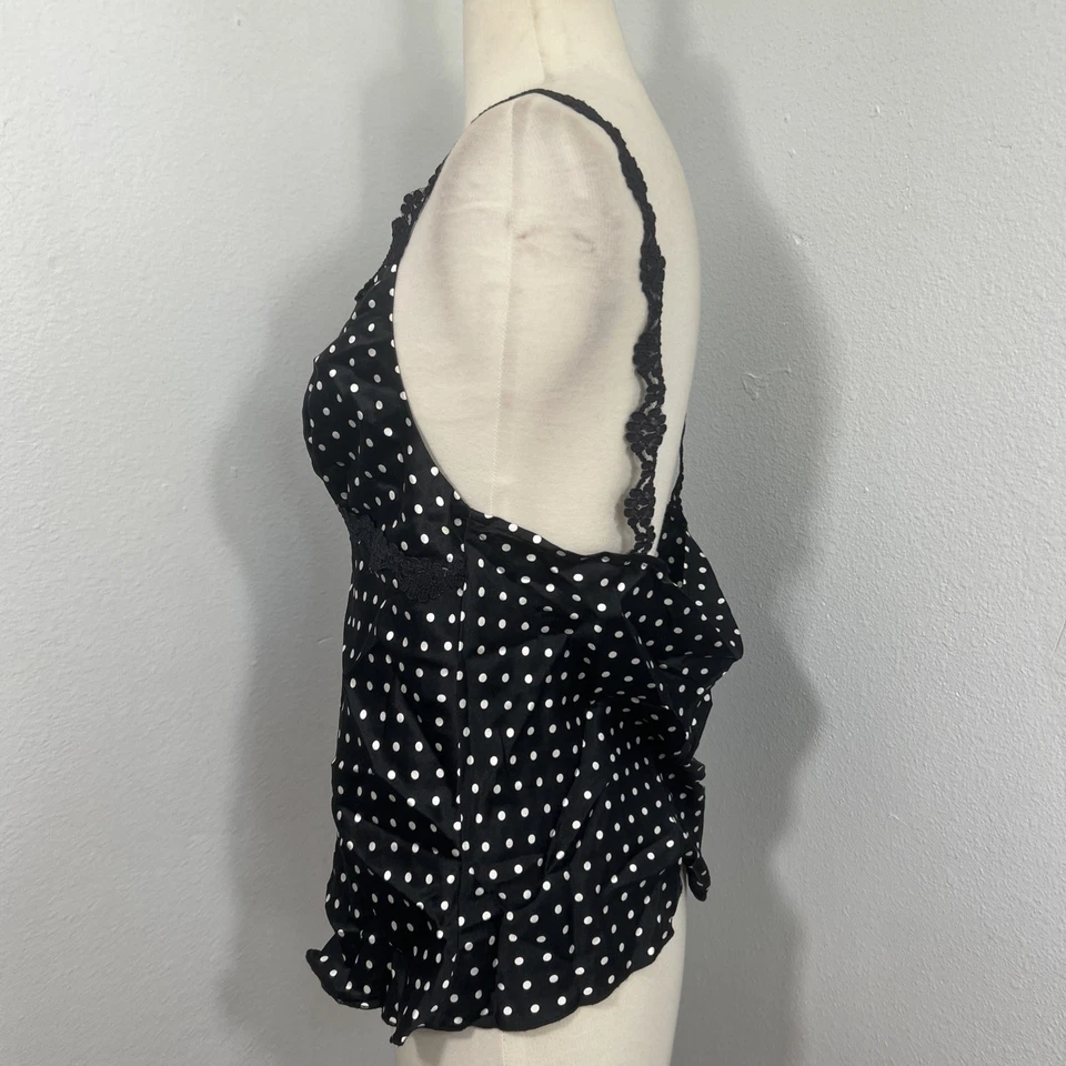 Camiseta Spenser Jeremy Cami Top Feminina L Preta Acabamento em Renda Feminina Fada Y2K - Imagem 2 de 4