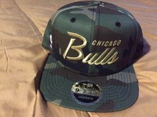 New Era NBA Chicago Bulls Snapback Hat Classic Script High Crown Edition Camo