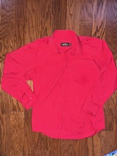 Chaps Boy's Long Sleeve Button Down Collared Dress Shirt Red Youth M 10-12