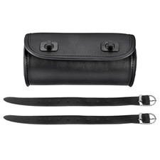 Motorcycle Fork Bag PU Leather Handlebar Tool Pouch Sissy Bar Roll Storage6003