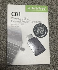 Avantree C81-Gaming - USB-C Bluetooth 5.3 Audio Adapter for PS5, Black