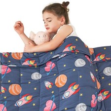 yescool Plane Weighted Blanket 7 Pounds Cooling Weighted Lap Blanket, Space H...