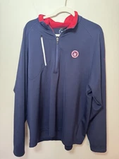 Zero Restriction Men’s XL Blue 1/4 Zip Pullover Jacket Golf Embroidered Logo