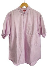 Supreme Short Sleeve Shirt L Cotton PNK Stripe