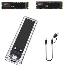 1TB/2TB M.2 SSD 2280 NVMe USB 3.2 PCIe 4.0 Internal Solid State Drive Enclosure