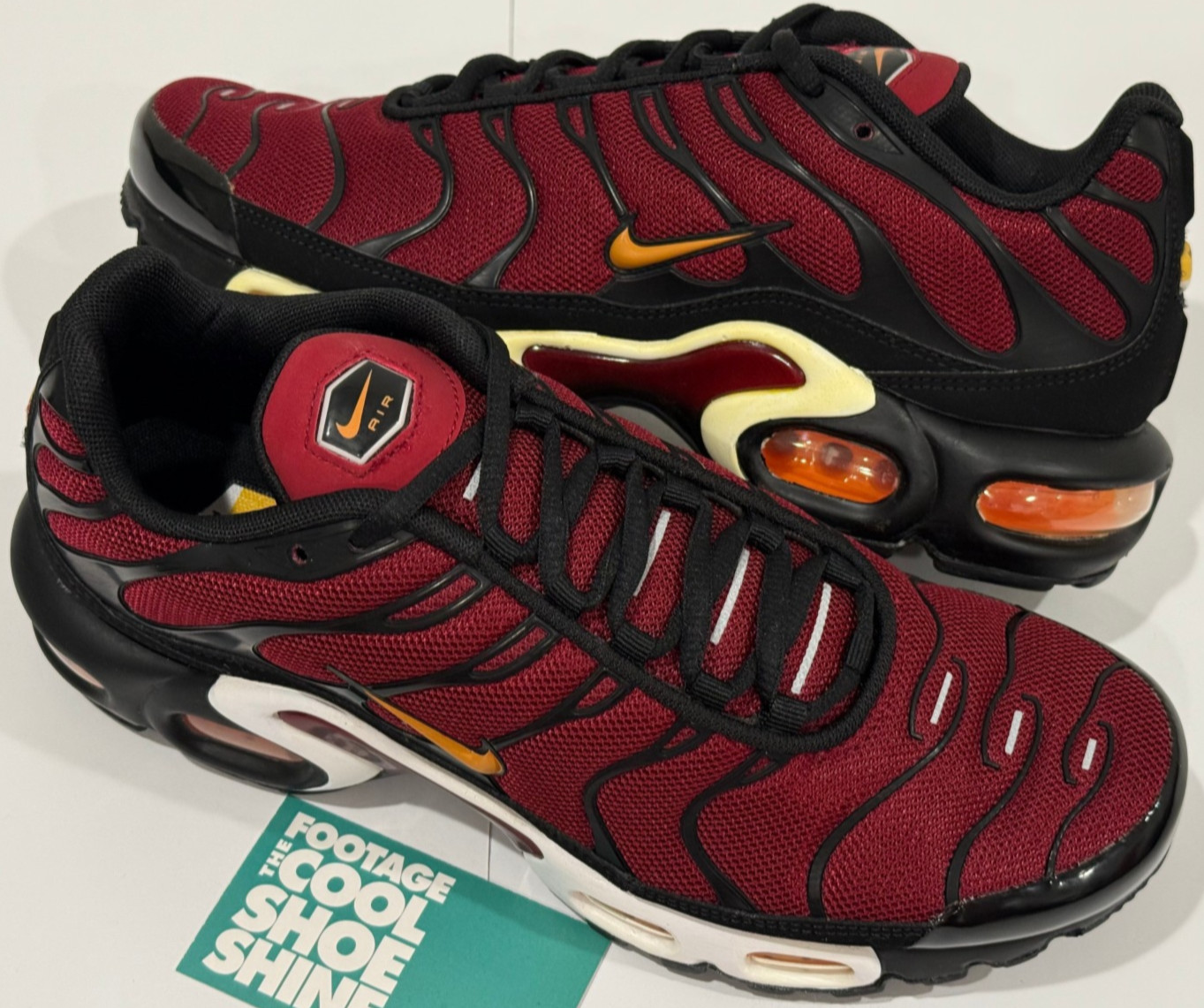 NIKE AIR MAX PLUS TN TUNED TEAM RED BURGUNDY KUMQUAT ORANGE WHITE 852630-605 8.5 image 2