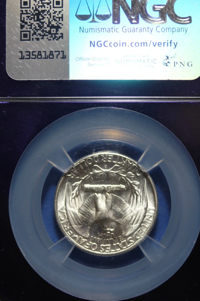 1947 D NGC 25 MS65 WASHINGTON QUARTER #B51324 - Image 2 of 2