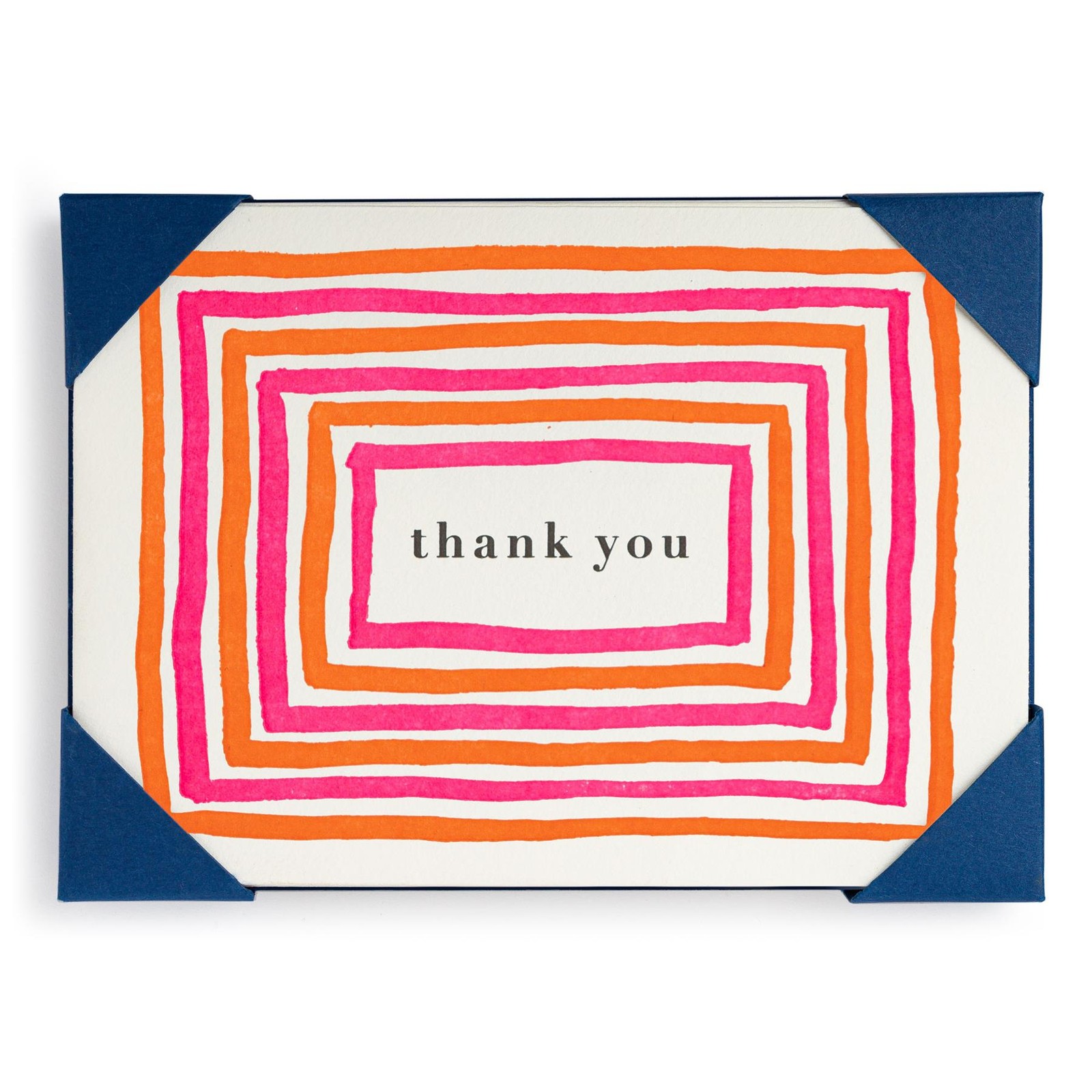 Bright Border Pink & Orange Thank You - 5 Notecards & Envelopes - J Faulkner