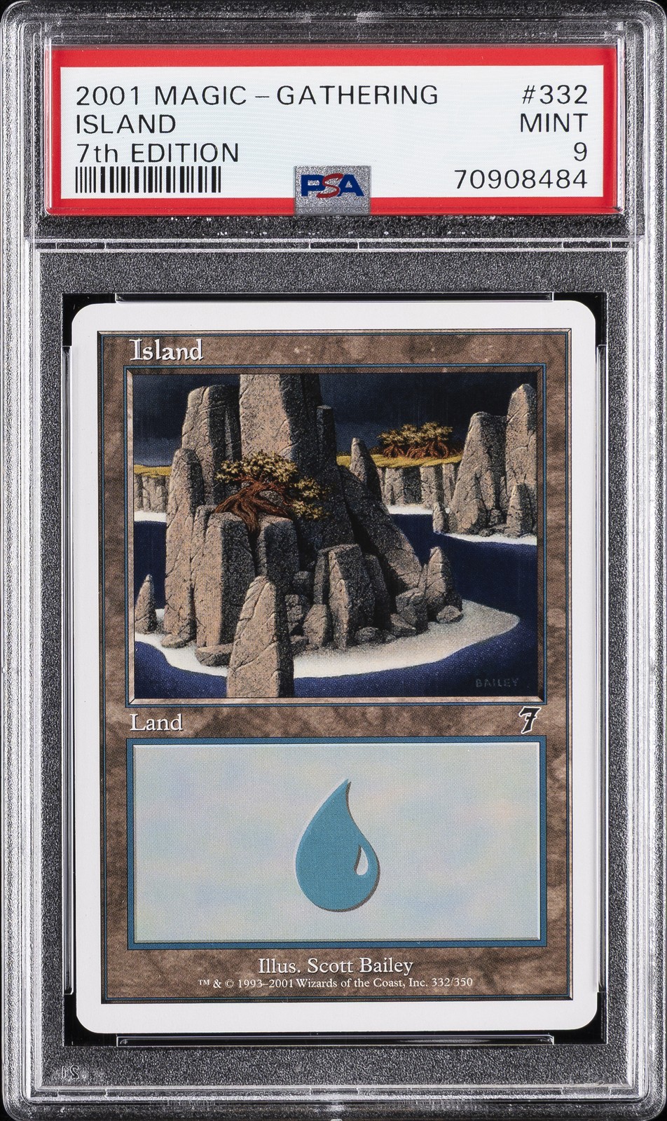 2001 MTG 7TH ED #332 ISLAND PSA 9