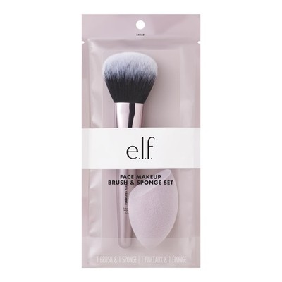 e.l.f. Complexion Brush & Sponge Duo, 2-Step Face Sponge & Makeup Brush Kit F...