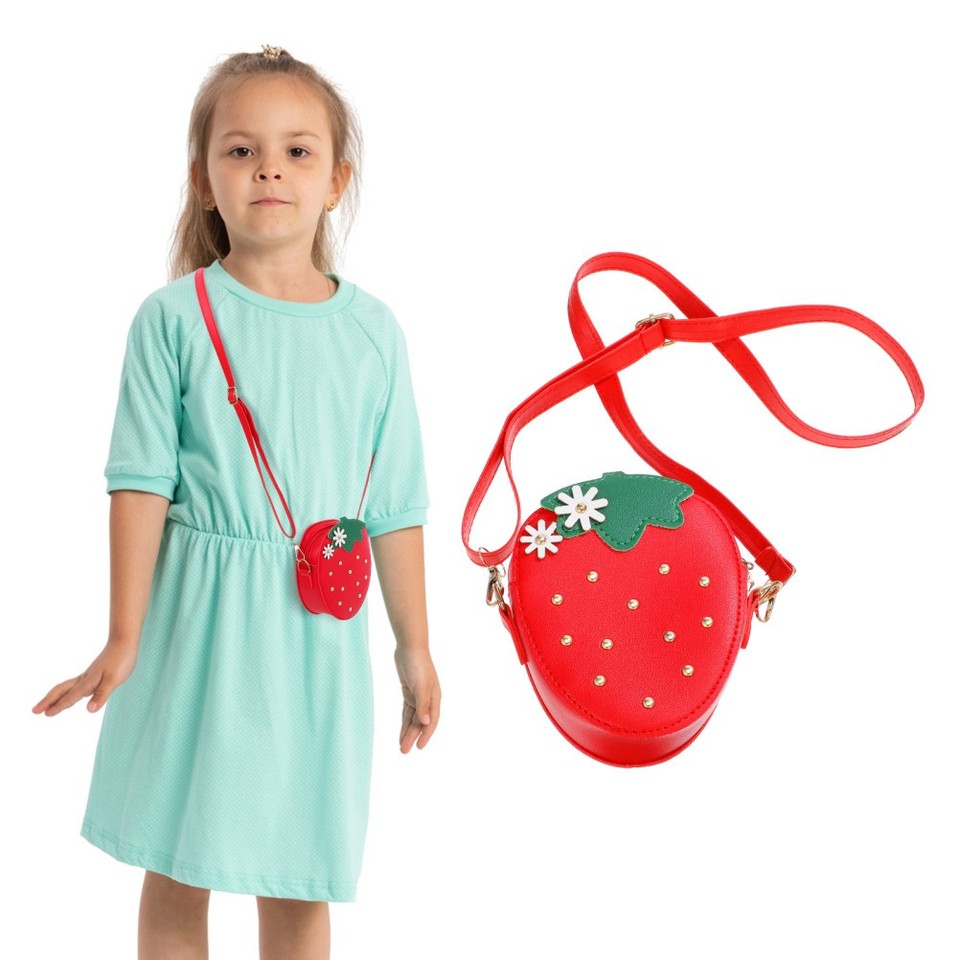 Children's Shoulder Bag Strawberry Fashion Purse Elegant Short Wallet
