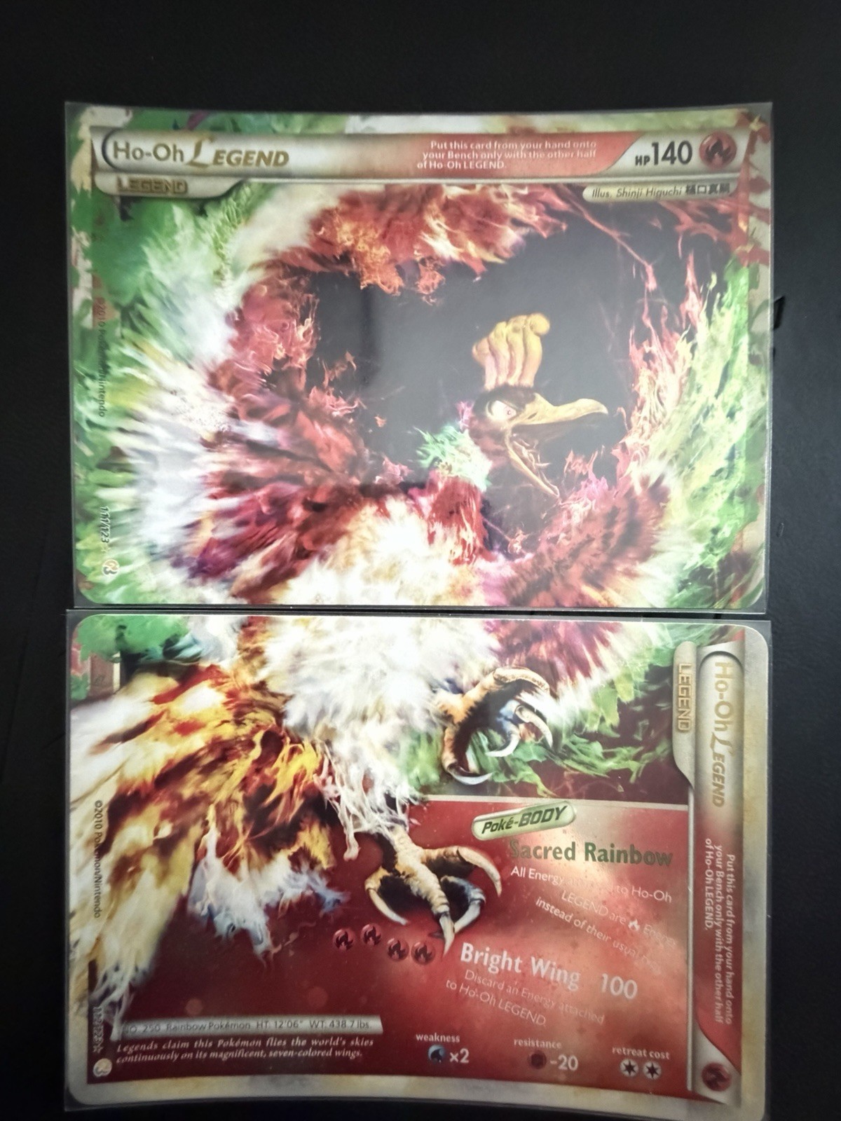 Ho-Oh Legend SET Top 111/123 AND Bottom 112/123 Heartgold & Soulsilver Pokemon