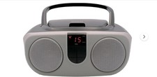 SRCD243 Portable CD Player W/ AM/FM Radio Boombox Silver