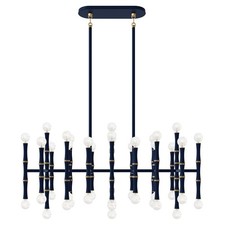 Robert Abbey Kane 42Lt Chandelier, Matte Midnight Blue/Modern Brass - MMB77