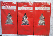 New Box Holiday Time 18" Icicles Christmas Silver 1000 Strands per box 3 boxes