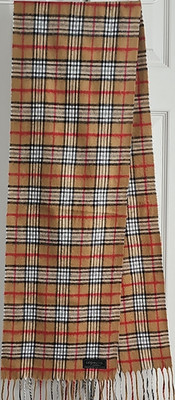 Capezio Plaid Knit Acrylic Rectangle Scarf Beige Black Red White Fringe Women