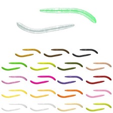 Libra Lures Fatty DWorm 65 Rubber Worms 6.5cm Glow UV Green, 10pcs
