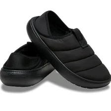 Crocs Classic Puff Moc 210706 Black/Black Unisex Slip On Shoes KIDS