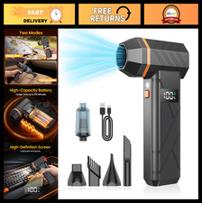 2-in-1 Compressed Air Duster  Vacuum, 140K RPM Cordless Dust Blower, LED Light,