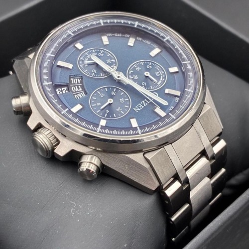 Citizen Attesa H610-T024564 Eco-Dr Radio Contrôlée Bleu Argent Solaire Montre - Photo 8 sur 10