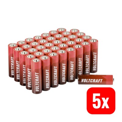 VOLTCRAFT Industrial LR06 Mignon AA-Batterie 1.5V Alkali-Mangan 40er-Pack 5 SETS