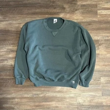  Vintage Russell Athletic Blank Crewneck Sweatshirt Size Large 90S Teal USA Made