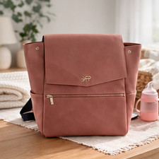 Freshly Picked Diaper Bag Backpack Blush Pink Vegan Leather Gold Hardware